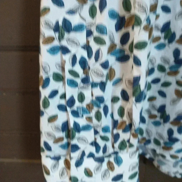 Men's Paisley & Gray Button Down Shirt with Leaves Size 19 XXL Slim Fit - Picture 7 of 8